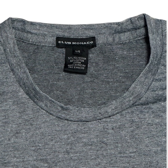 117 CLUB MONACO Men's Long Sleeve Crewneck Tee, Heather Black, Large - Picture 5 of 6